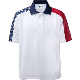 Men's Patriotic Polo Shirt with USA Flag All USA Clothing