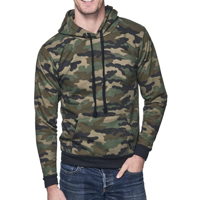 Unisex Camo Fleece Pullover Hoody All USA Clothing