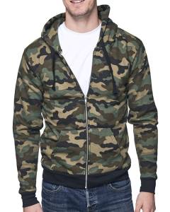 Unisex Camo Fleece Full Zip Hoody 