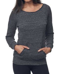 Ladies eco Triblend Fleece Raglan w/Pouch Pocket 