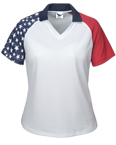 ALL USA Clothing Ladies American Flag Polo 