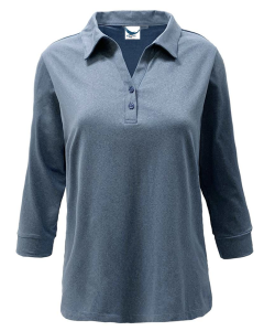 Ladies 3/4 Sleeve Sueded Feel Polo