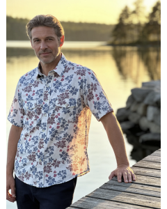Flying R Cantina Red and White Floral Shirt