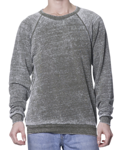 Unisex Burnout Triblend Raglan Crew Sweatshirt