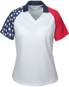 ALL USA Clothing Ladies American Flag Polo 