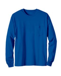 Bayside 3055 6.1 oz Long Sleeve Pocket Union Made T-Shirt