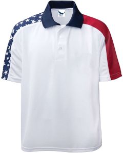 Short Sleeve American Flag Polo 