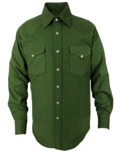 Solid Safari Green Long Sleeve Flannel