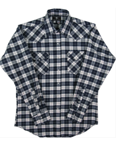 Navy and White Plaid Flannel