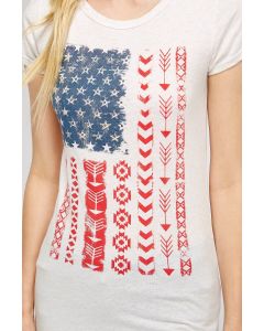 Crew neck Tee with American Flag