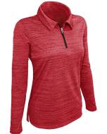 Ladies Tiger Stripe Long Sleeve Quarter Zip Polo